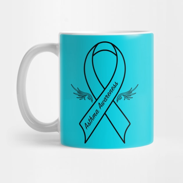 Asthma Awareness Ribbon with Wings by PenguinCornerStore